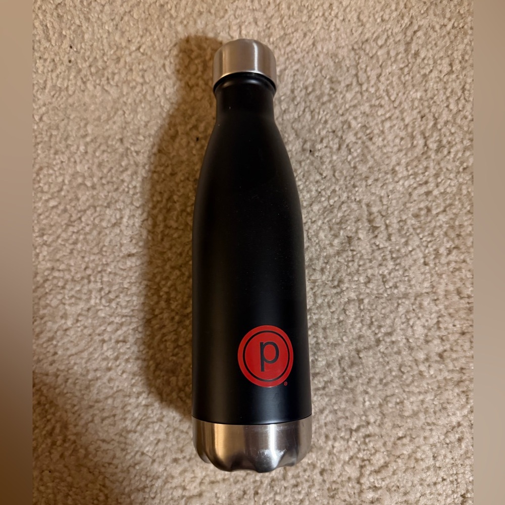 Pure barre black stainless steel 17 oz water bottle